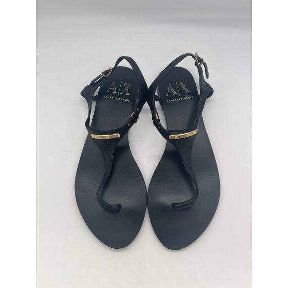 Armani Exchange Black Sandals Size 8 - Picture 1 of 2